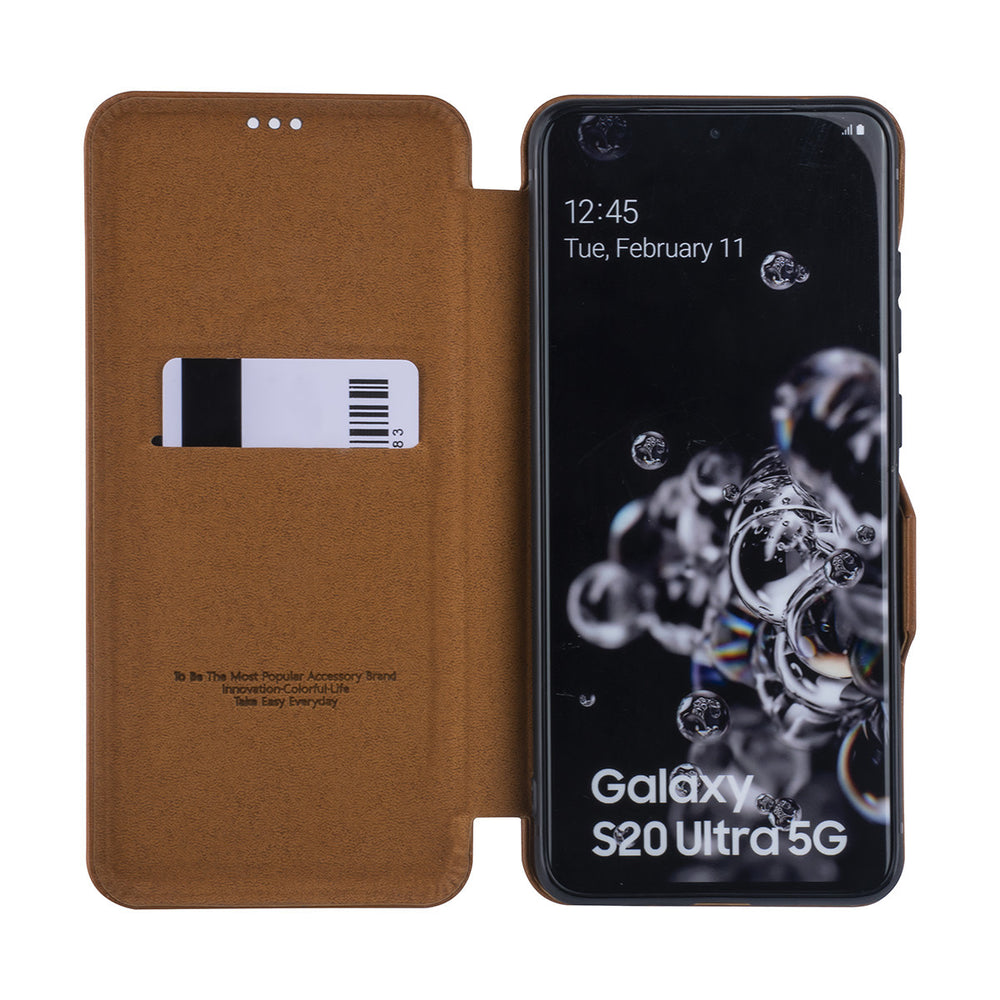 UNIQ Accessory Samsung Galaxy S20 Ultra Book Case hoesje - Licht Bruin-Hoesjes-Ilumina Benelux