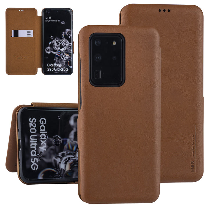 UNIQ Accessory Samsung Galaxy S20 Ultra Book Case hoesje - Licht Bruin-Hoesjes-Ilumina Benelux