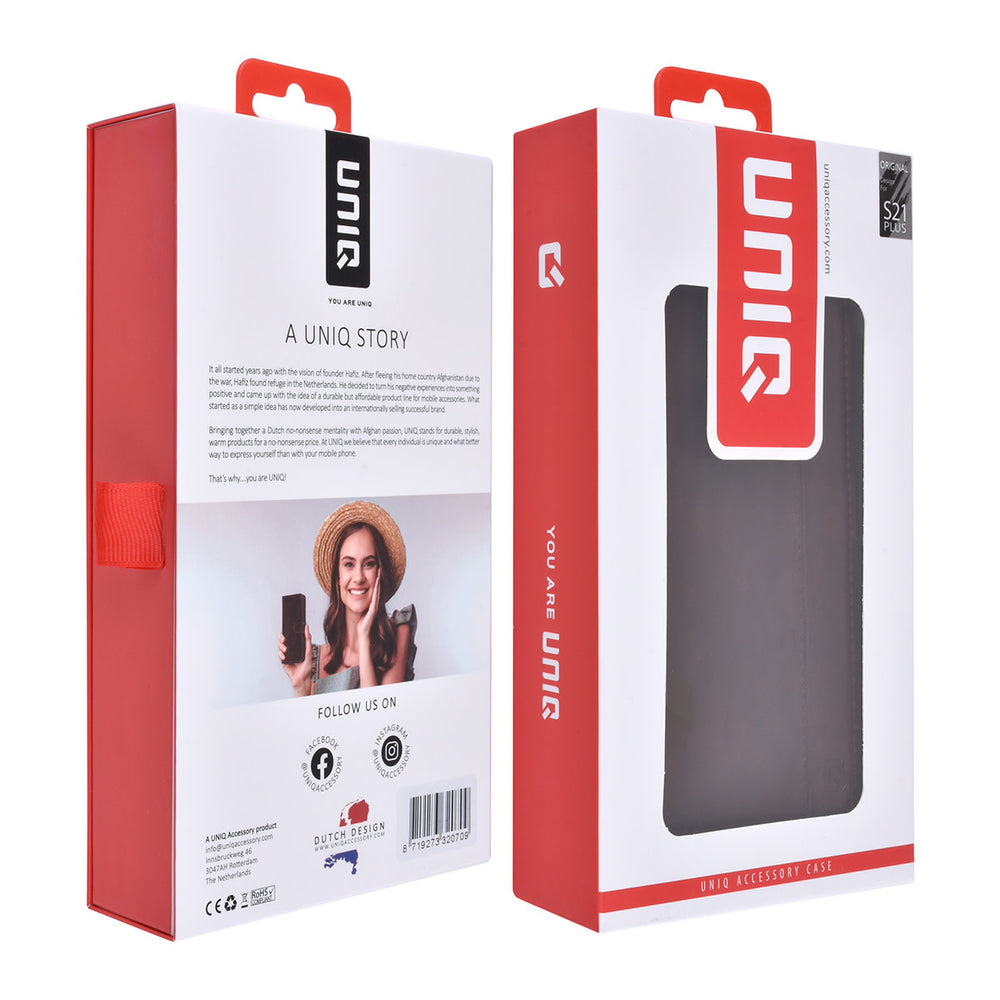 UNIQ Accessory Samsung Galaxy S21 Plus Book Case hoesje - DonkerBruin - Pasjeshouder 3 pasjes - PU Leather-Hoesjes-Ilumina Benelux
