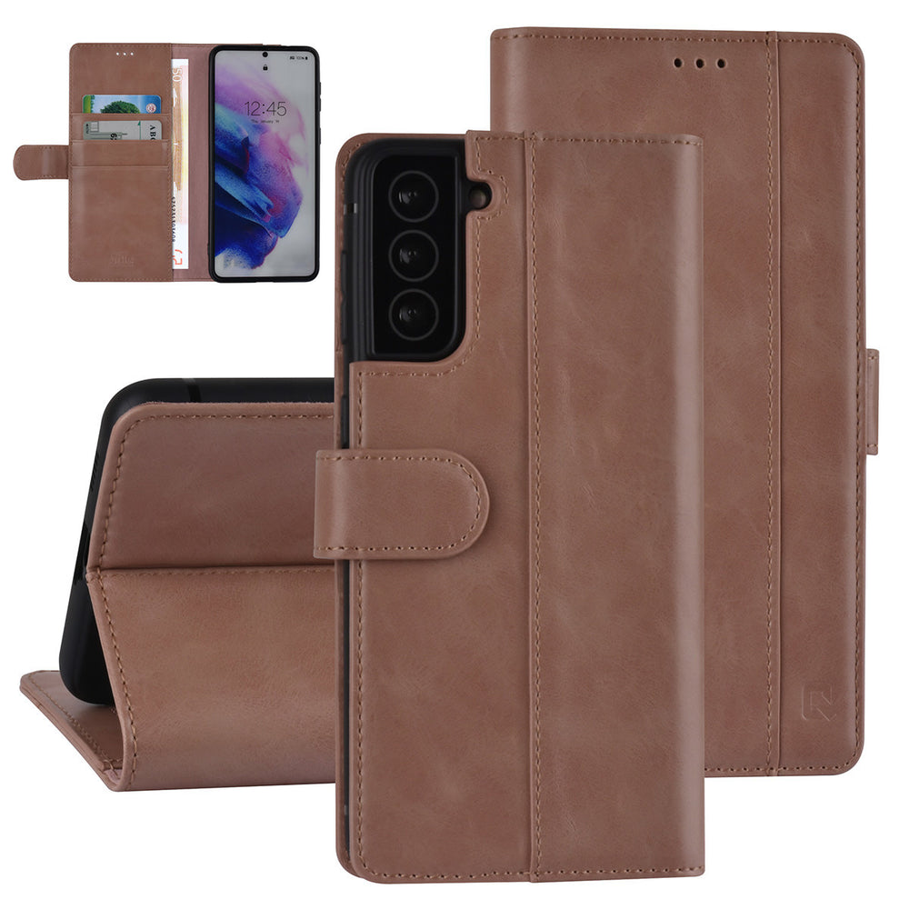 UNIQ Accessory Samsung Galaxy S21 Plus Book Case hoesje - Rose Gold - Pasjeshouder 3 pasjes - PU Leather-Hoesjes-Ilumina Benelux