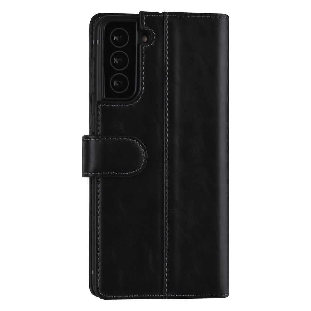 UNIQ Accessory Samsung Galaxy S21 Plus Book Case hoesje - Zwart - Pasjeshouder 3 pasjes - PU Leather-Hoesjes-Ilumina Benelux
