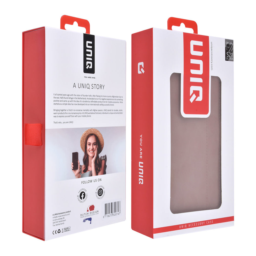 UNIQ Accessory Samsung Galaxy S21 Ultra Book Case hoesje - Rose Gold - Pasjeshouder 3 pasjes - PU Leather-Hoesjes-Ilumina Benelux