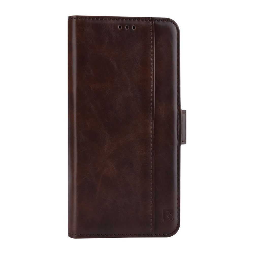 UNIQ Accessory Samsung Galaxy S22 Book Case hoesje - Pasjeshouder voor 3 pasjes - Magneetsluiting - DonkerBruin-Hoesjes-Ilumina Benelux