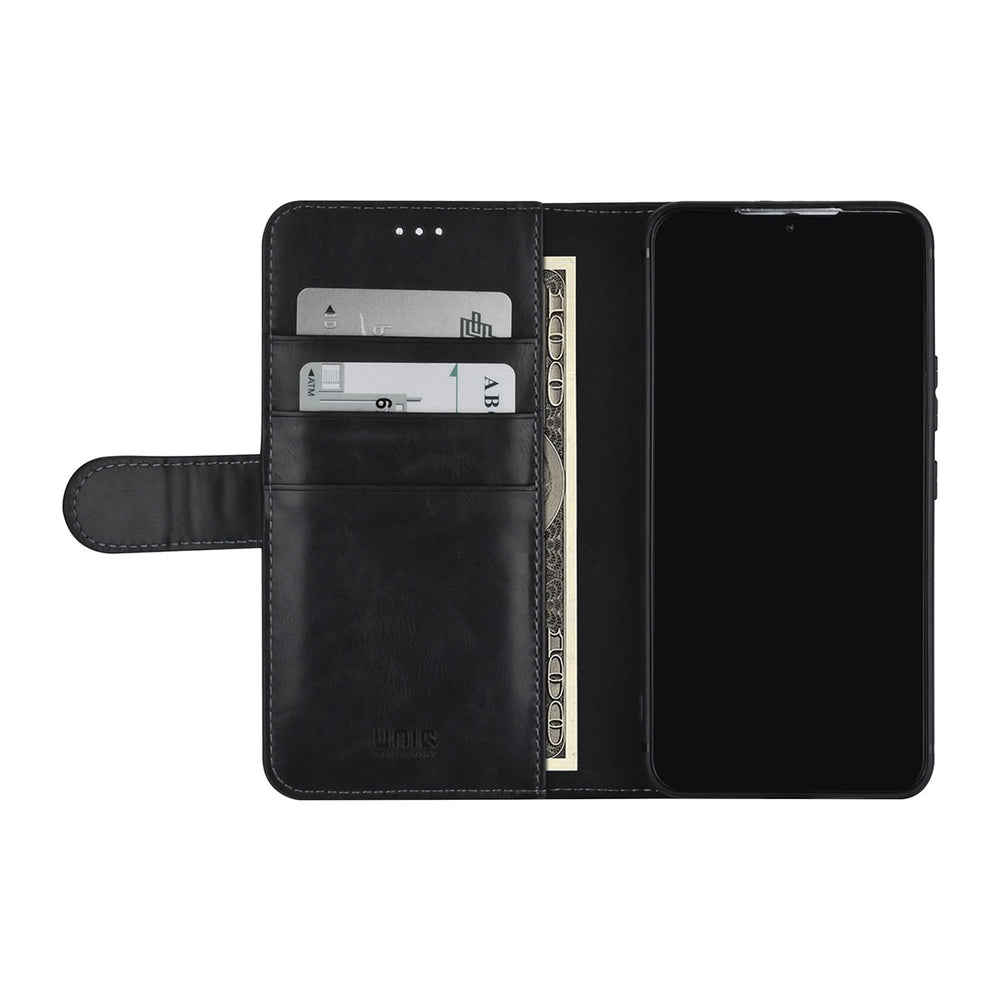 UNIQ Accessory Samsung Galaxy S22 Book Case hoesje - Pasjeshouder voor 3 pasjes - Magneetsluiting - Zwart-Hoesjes-Ilumina Benelux