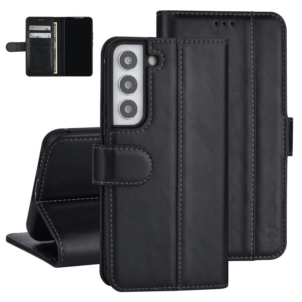 UNIQ Accessory Samsung Galaxy S22 Book Case hoesje - Pasjeshouder voor 3 pasjes - Magneetsluiting - Zwart-Hoesjes-Ilumina Benelux