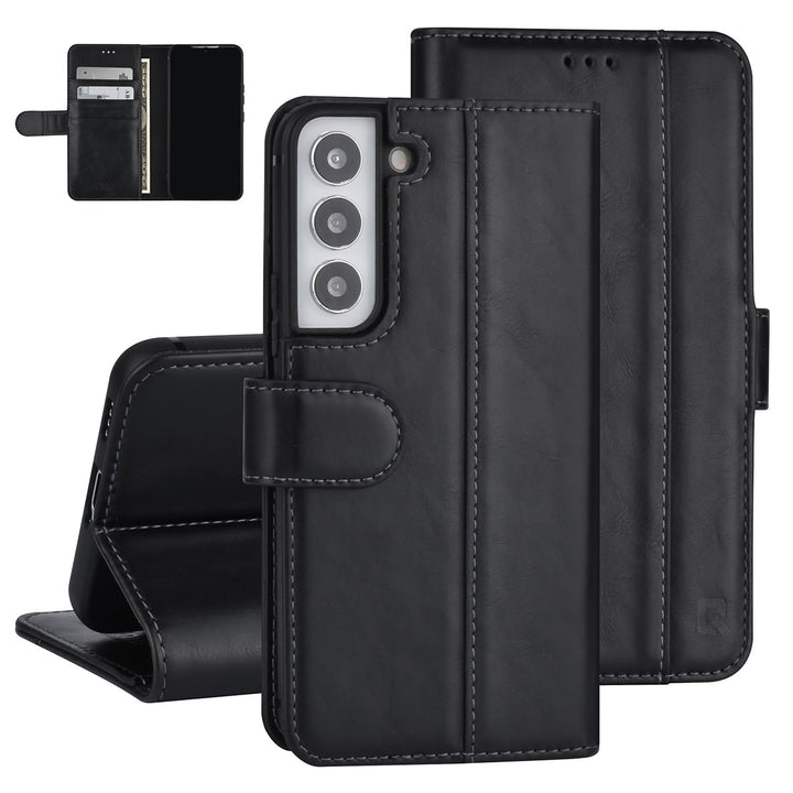 UNIQ Accessory Samsung Galaxy S22 Book Case hoesje - Pasjeshouder voor 3 pasjes - Magneetsluiting - Zwart-Hoesjes-Ilumina Benelux