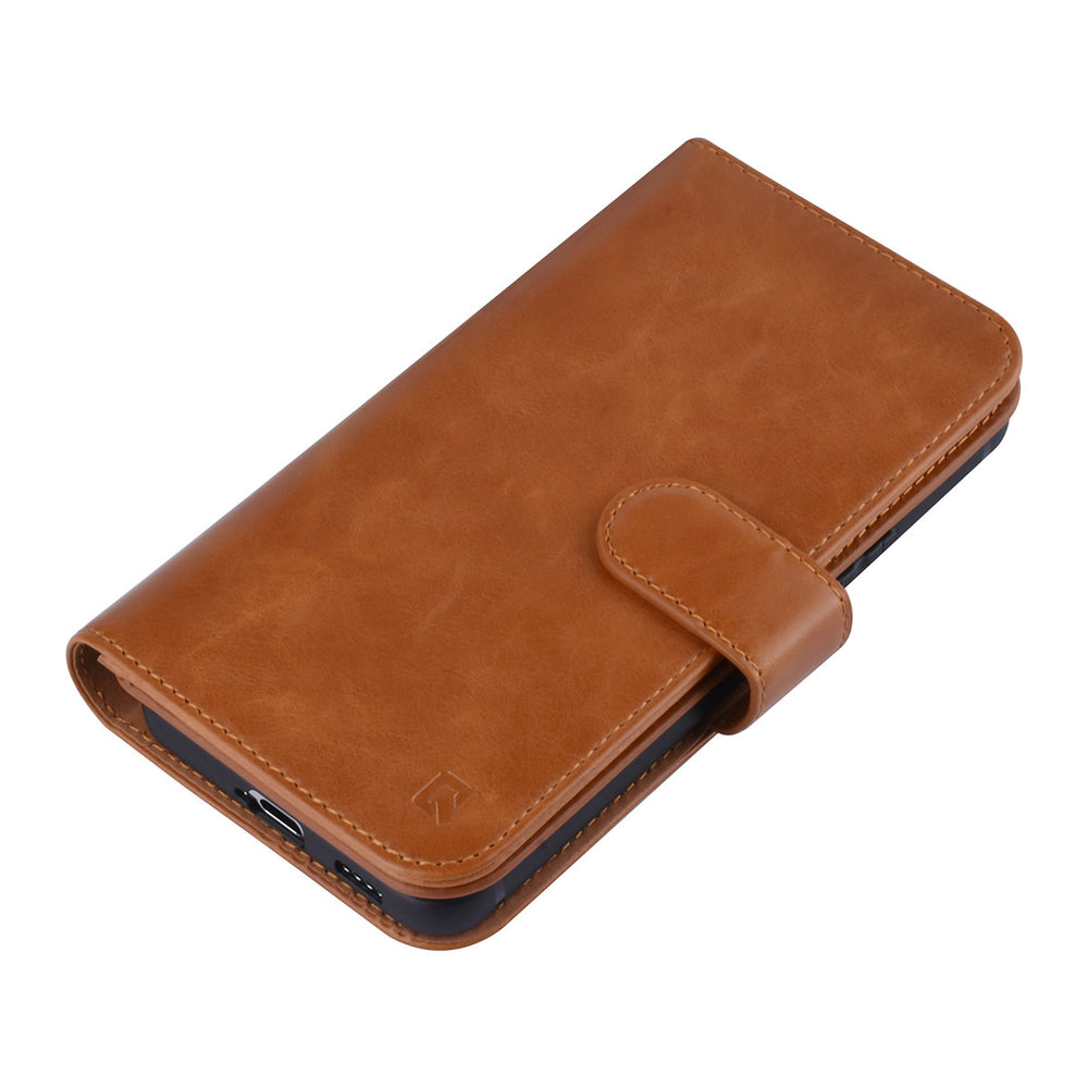 UNIQ Accessory Samsung Galaxy S22 Book Case hoesje - Pasjeshouder voor 9 pasjes - Magneetsluiting - Bruin-Hoesjes-Ilumina Benelux