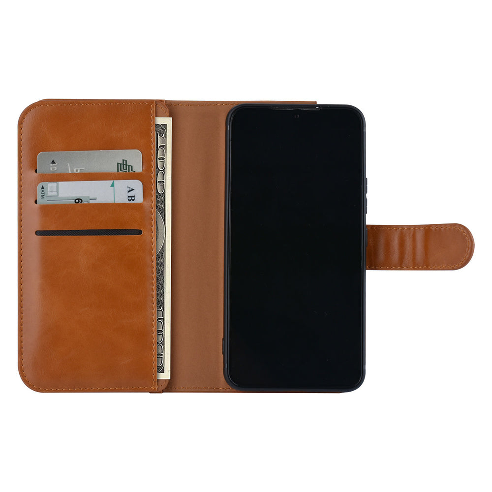 UNIQ Accessory Samsung Galaxy S22 Book Case hoesje - Pasjeshouder voor 9 pasjes - Magneetsluiting - Bruin-Hoesjes-Ilumina Benelux