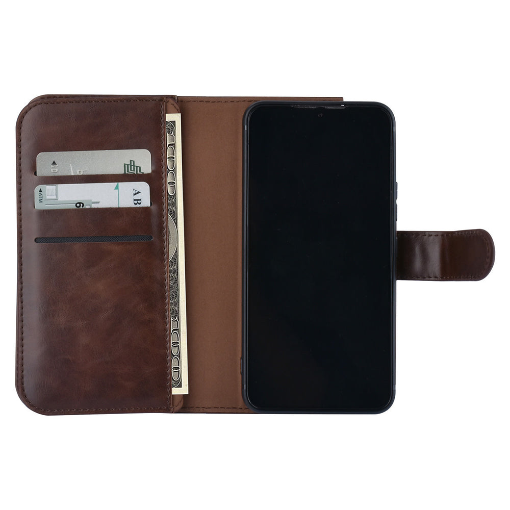 UNIQ Accessory Samsung Galaxy S22 Book Case hoesje - Pasjeshouder voor 9 pasjes - Magneetsluiting - DonkerBruin-Hoesjes-Ilumina Benelux