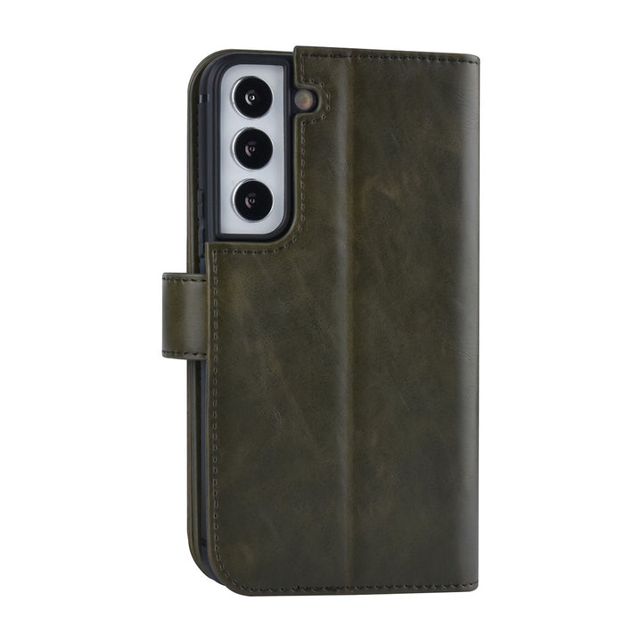 UNIQ Accessory Samsung Galaxy S22 Book Case hoesje - Pasjeshouder voor 9 pasjes - Magneetsluiting - DonkerGroen-Hoesjes-Ilumina Benelux