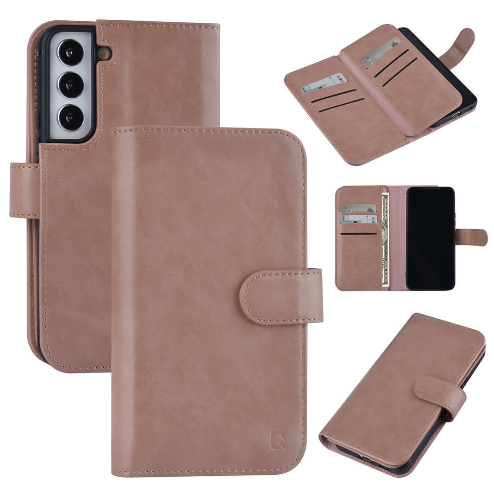 UNIQ Accessory Samsung Galaxy S22 Book Case hoesje - Pasjeshouder voor 9 pasjes - Magneetsluiting - Rose Gold-Hoesjes-Ilumina Benelux
