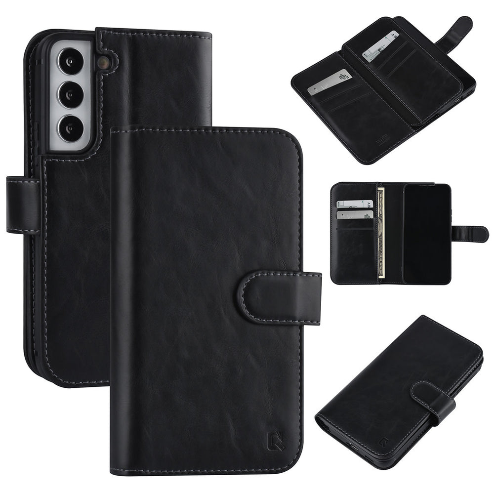 UNIQ Accessory Samsung Galaxy S22 Book Case hoesje - Pasjeshouder voor 9 pasjes - Magneetsluiting - Zwart-Hoesjes-Ilumina Benelux