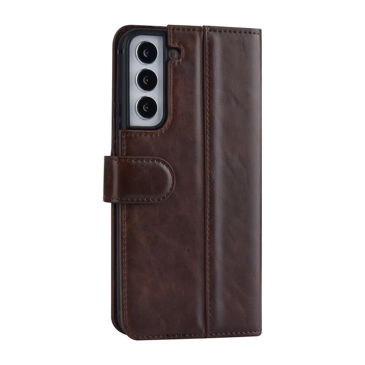 UNIQ Accessory Samsung Galaxy S22 Plus Book Case hoesje - Pasjeshouder voor 3 pasjes - Magneetsluiting - DonkerBruin-Hoesjes-Ilumina Benelux