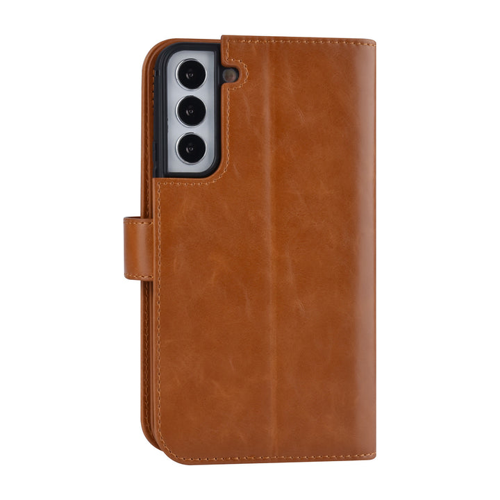 UNIQ Accessory Samsung Galaxy S22 Plus Book Case hoesje - Pasjeshouder voor 9 pasjes - Magneetsluiting - Bruin-Hoesjes-Ilumina Benelux
