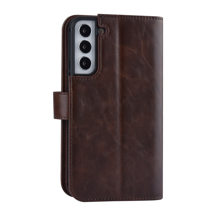 UNIQ Accessory Samsung Galaxy S22 Plus Book Case hoesje - Pasjeshouder voor 9 pasjes - Magneetsluiting - DonkerBruin-Hoesjes-Ilumina Benelux