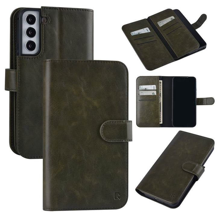 UNIQ Accessory Samsung Galaxy S22 Plus Book Case hoesje - Pasjeshouder voor 9 pasjes - Magneetsluiting - DonkerGroen-Hoesjes-Ilumina Benelux
