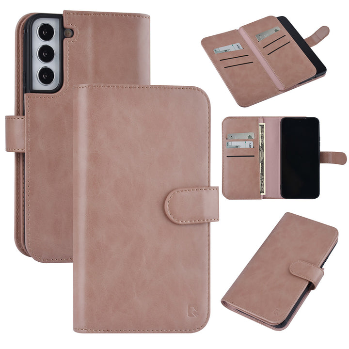 UNIQ Accessory Samsung Galaxy S22 Plus Book Case hoesje - Pasjeshouder voor 9 pasjes - Magneetsluiting - Rose Gold-Hoesjes-Ilumina Benelux