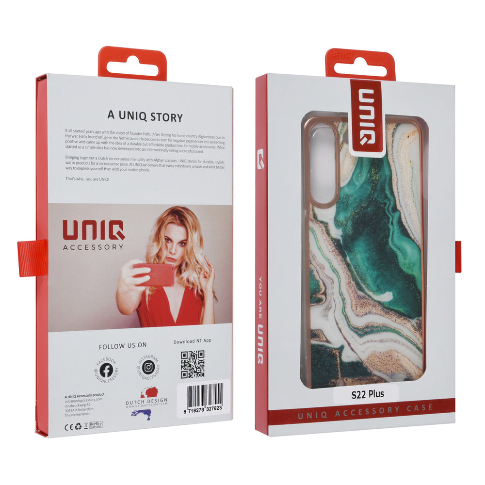 UNIQ Accessory Samsung Galaxy S22 Plus TPU Backcover - Marble Green-Hoesjes-Ilumina Benelux