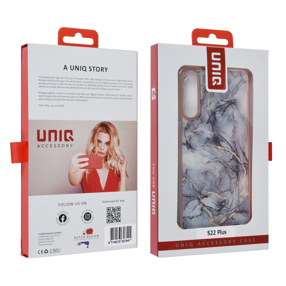 UNIQ Accessory Samsung Galaxy S22 Plus TPU Backcover - Marble Grey-Hoesjes-Ilumina Benelux