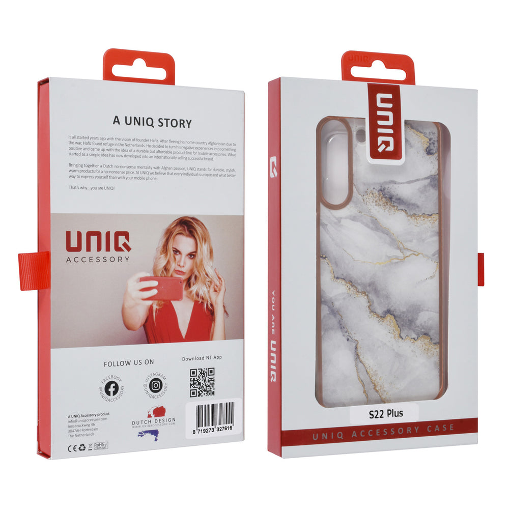 UNIQ Accessory Samsung Galaxy S22 Plus TPU Backcover - Marble White-Hoesjes-Ilumina Benelux