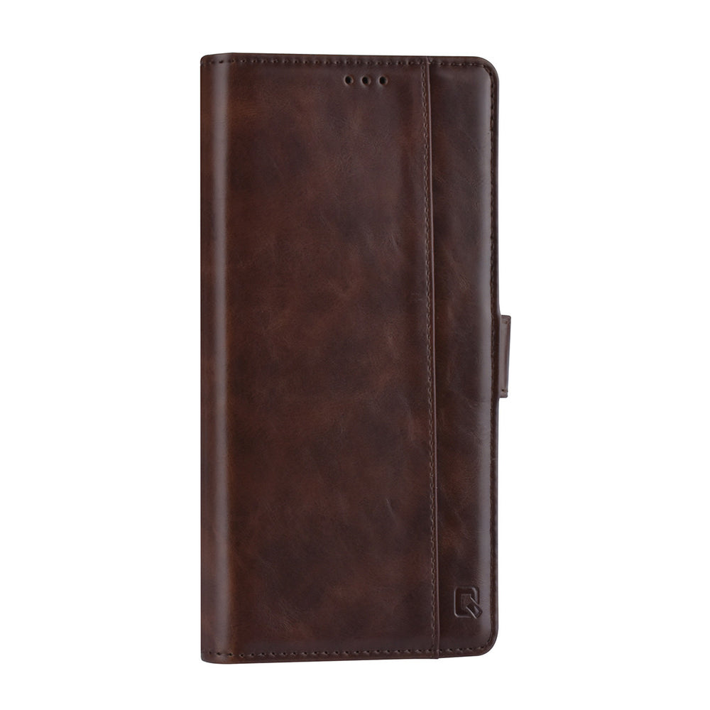 UNIQ Accessory Samsung Galaxy S22 Ultra Book Case hoesje - Pasjeshouder voor 3 pasjes - Magneetsluiting - DonkerBruin-Hoesjes-Ilumina Benelux