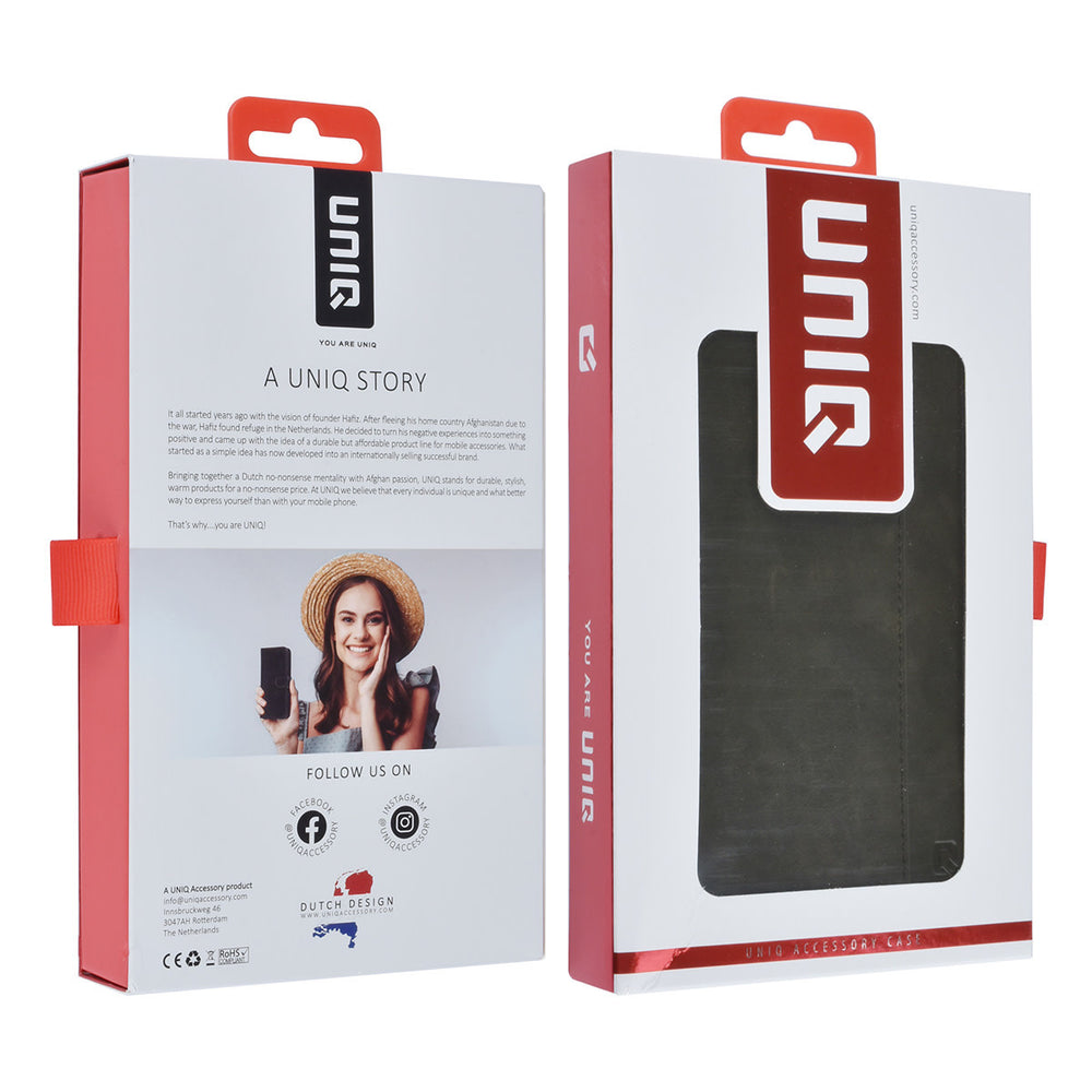 UNIQ Accessory Samsung Galaxy S22 Ultra Book Case hoesje - Pasjeshouder voor 3 pasjes - Magneetsluiting - DonkerGroen-Hoesjes-Ilumina Benelux