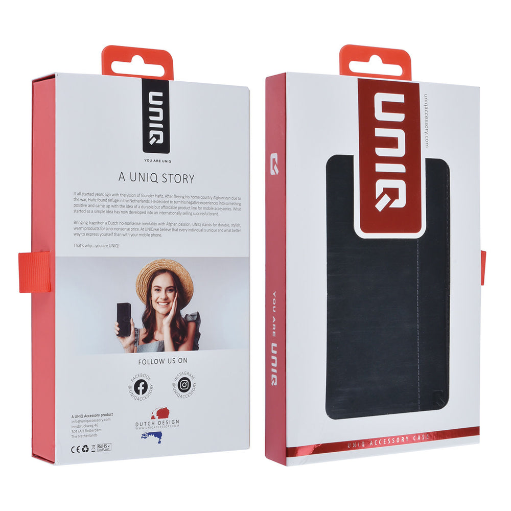 UNIQ Accessory Samsung Galaxy S22 Ultra Book Case hoesje - Pasjeshouder voor 3 pasjes - Magneetsluiting - Zwart-Hoesjes-Ilumina Benelux