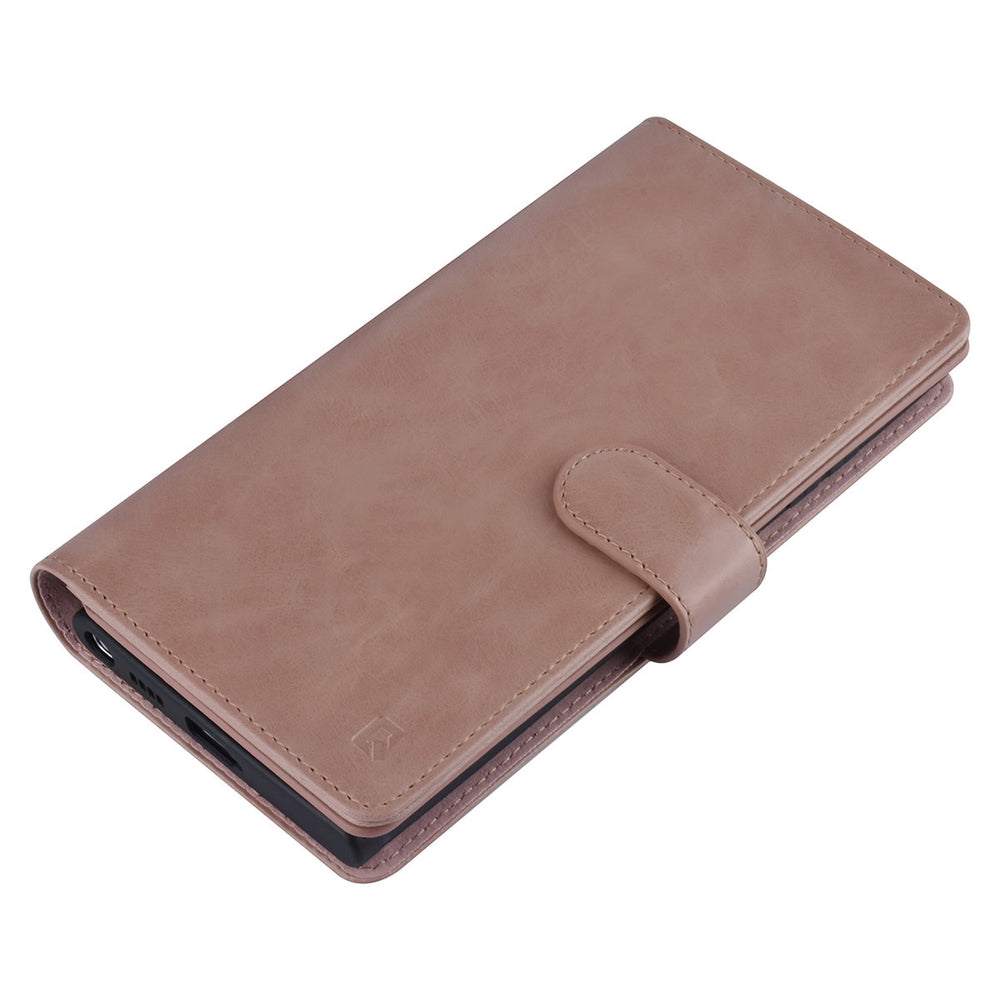 UNIQ Accessory Samsung Galaxy S22 Ultra Book Case hoesje - Pasjeshouder voor 9 pasjes - Magneetsluiting - Rose Gold-Hoesjes-Ilumina Benelux