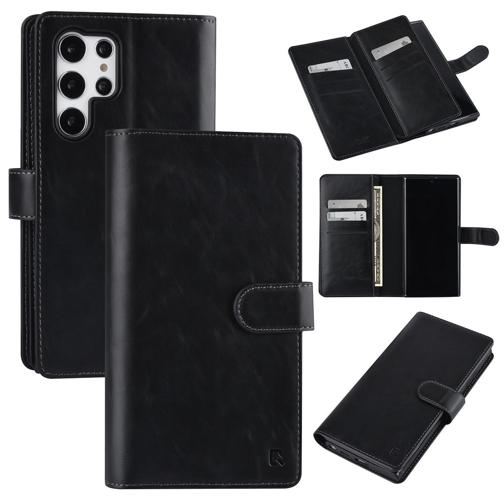 UNIQ Accessory Samsung Galaxy S22 Ultra Book Case hoesje - Pasjeshouder voor 9 pasjes - Magneetsluiting - Zwart-Hoesjes-Ilumina Benelux