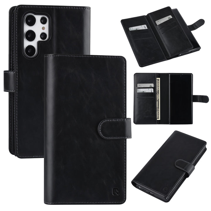 UNIQ Accessory Samsung Galaxy S22 Ultra Book Case hoesje - Pasjeshouder voor 9 pasjes - Magneetsluiting - Zwart-Hoesjes-Ilumina Benelux