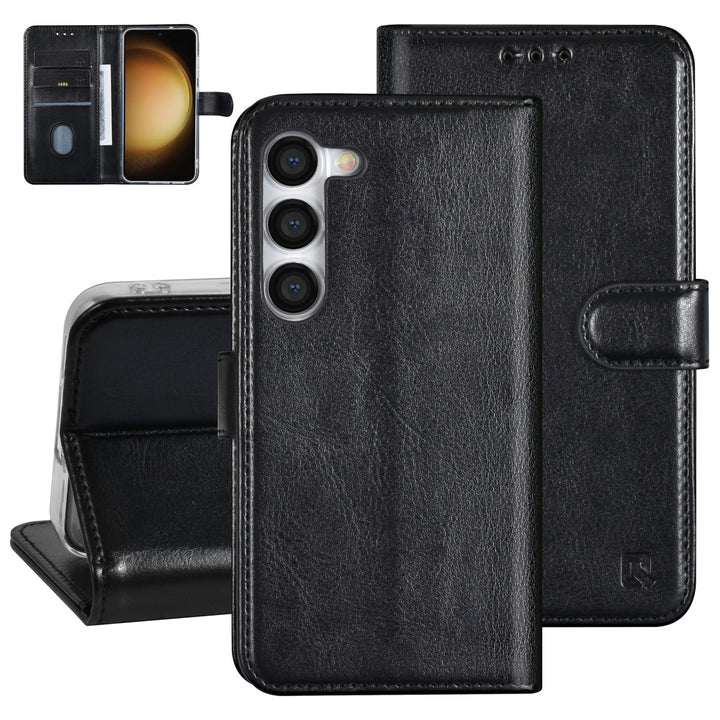 UNIQ Accessory Samsung Galaxy S23 Book Case hoesje - Pasjeshouder voor 3 pasjes - Hanger - Zwart-Hoesjes-Ilumina Benelux