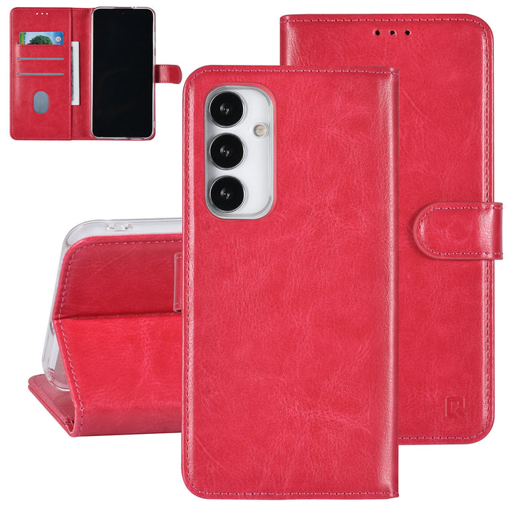 UNIQ Accessory Samsung Galaxy S23 FE Book Case hoesje Pasjeshouder - Felroze-Hoesjes-Ilumina Benelux