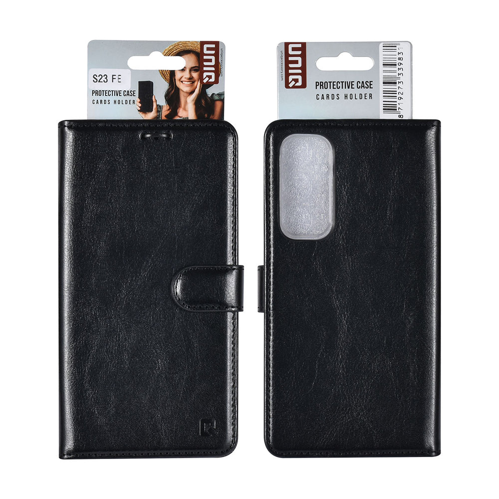 UNIQ Accessory Samsung Galaxy S23 FE Book Case hoesje Pasjeshouder - Zwart-Hoesjes-Ilumina Benelux
