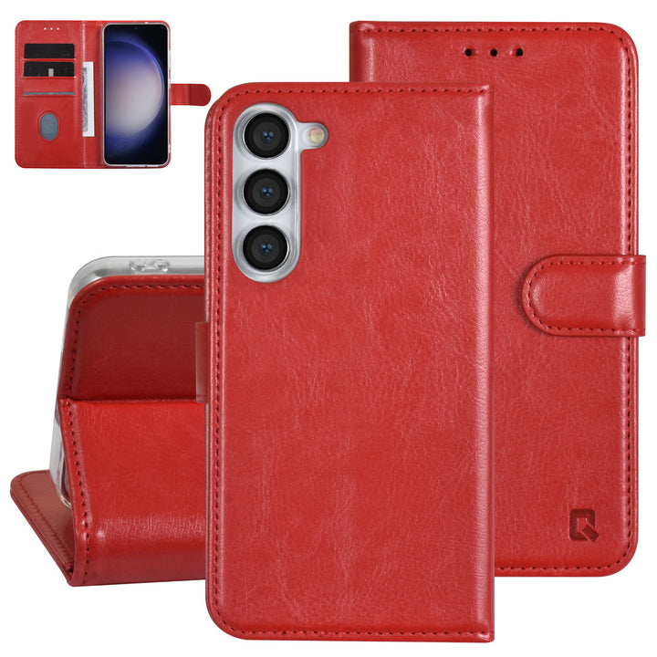 UNIQ Accessory Samsung Galaxy S23 Plus Book Case hoesje - Pasjeshouder voor 3 pasjes - Hanger - Rood-Hoesjes-Ilumina Benelux