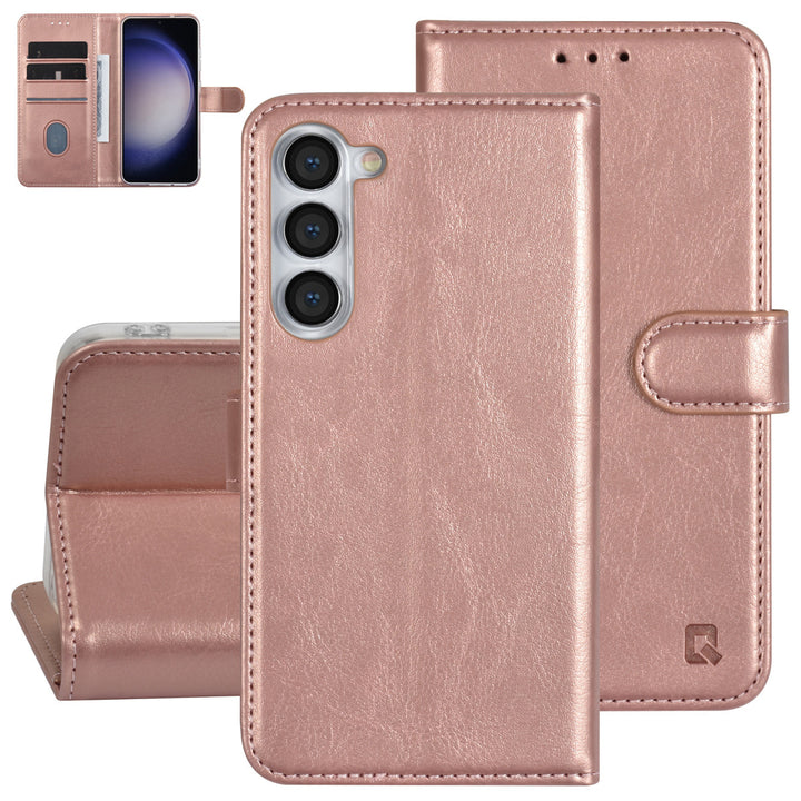 UNIQ Accessory Samsung Galaxy S23 Plus Book Case hoesje - Pasjeshouder voor 3 pasjes - Hanger - Rose Gold-Hoesjes-Ilumina Benelux