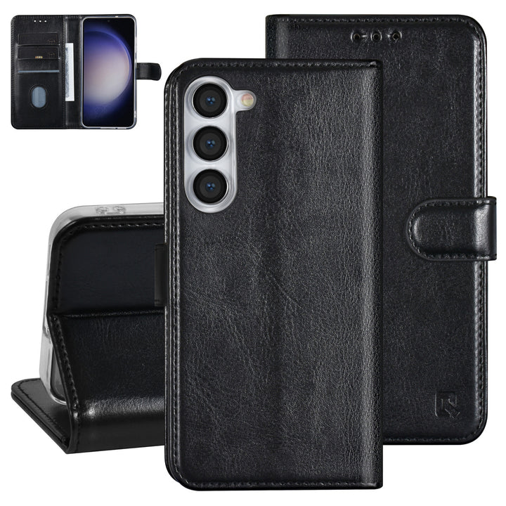 UNIQ Accessory Samsung Galaxy S23 Plus Book Case hoesje - Pasjeshouder voor 3 pasjes - Hanger - Zwart-Hoesjes-Ilumina Benelux