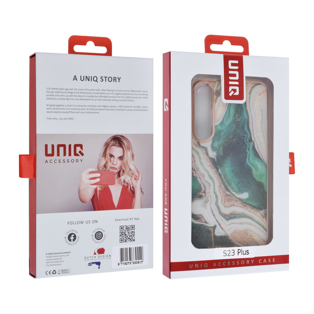 UNIQ Accessory Samsung Galaxy S23 Plus TPU Backcover - Marble Green-Hoesjes-Ilumina Benelux