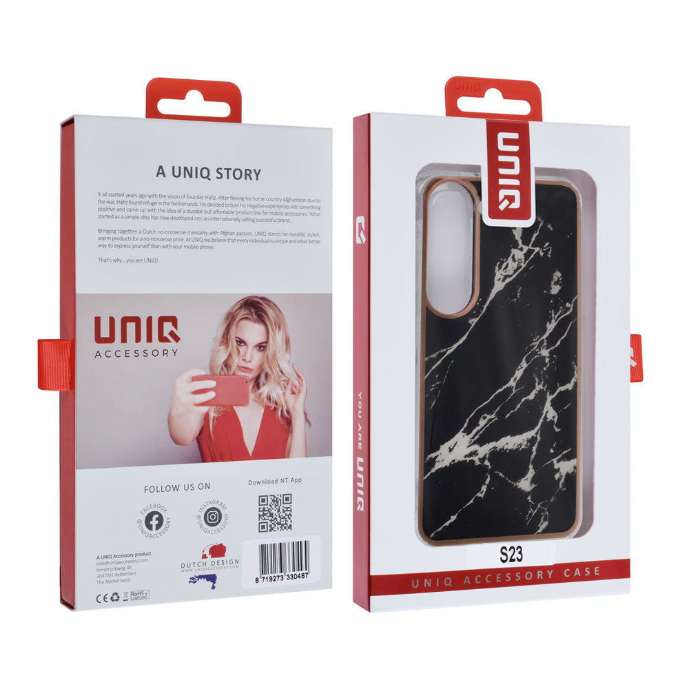 UNIQ Accessory Samsung Galaxy S23 TPU Backcover - Marble Black-Hoesjes-Ilumina Benelux