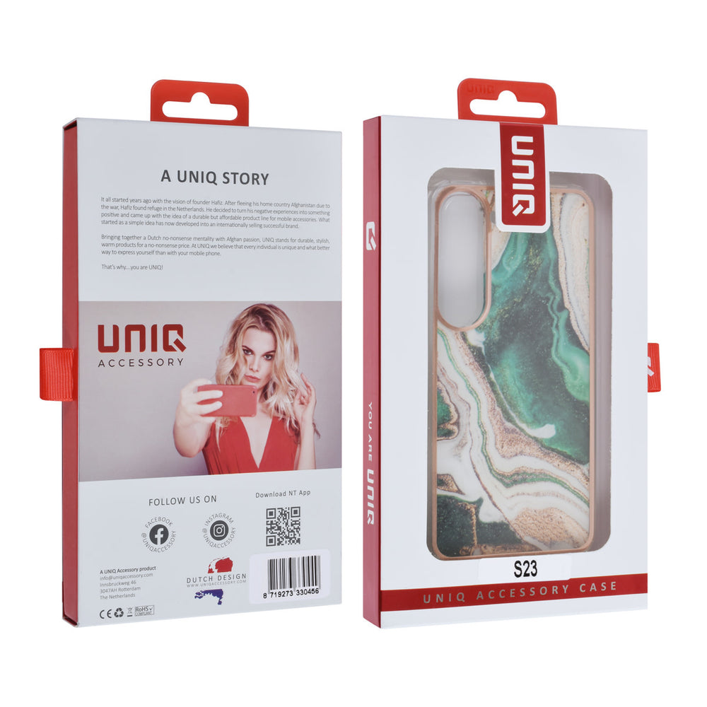 UNIQ Accessory Samsung Galaxy S23 TPU Backcover - Marble Green-Hoesjes-Ilumina Benelux