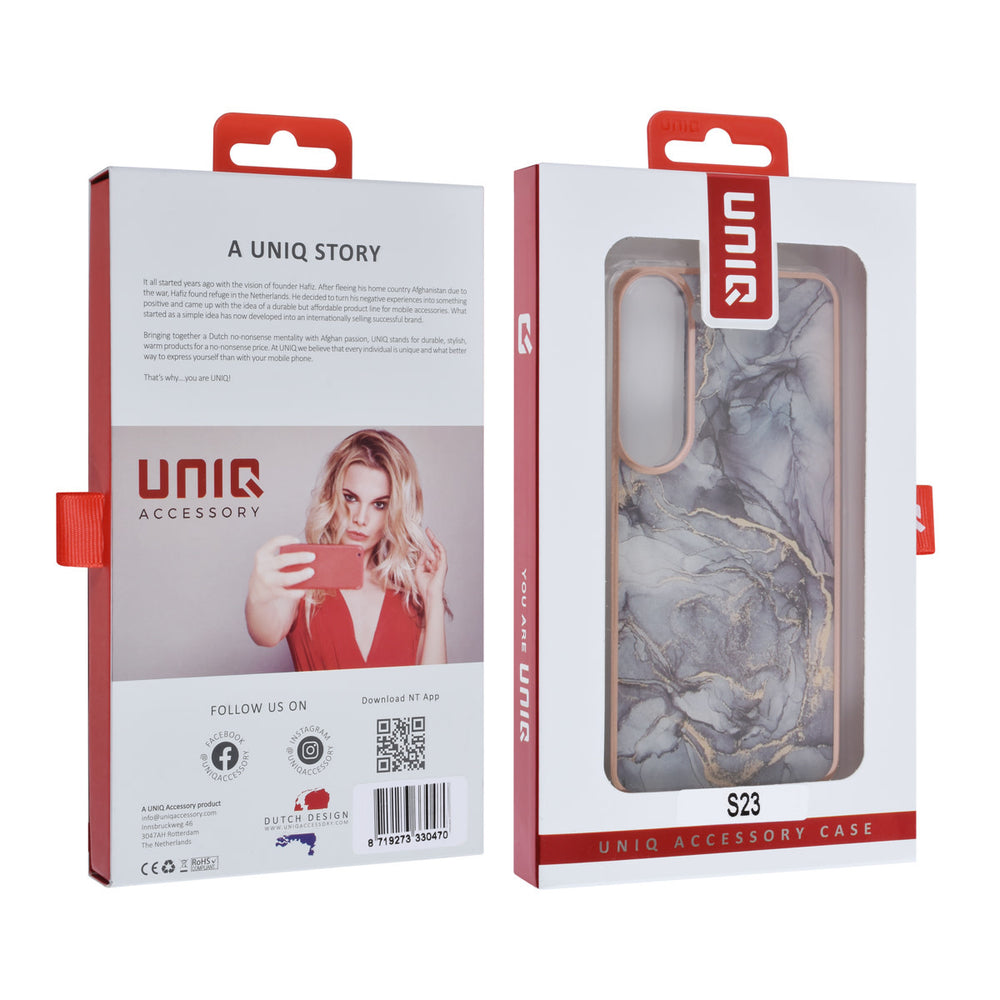 UNIQ Accessory Samsung Galaxy S23 TPU Backcover - Marble Grey-Hoesjes-Ilumina Benelux