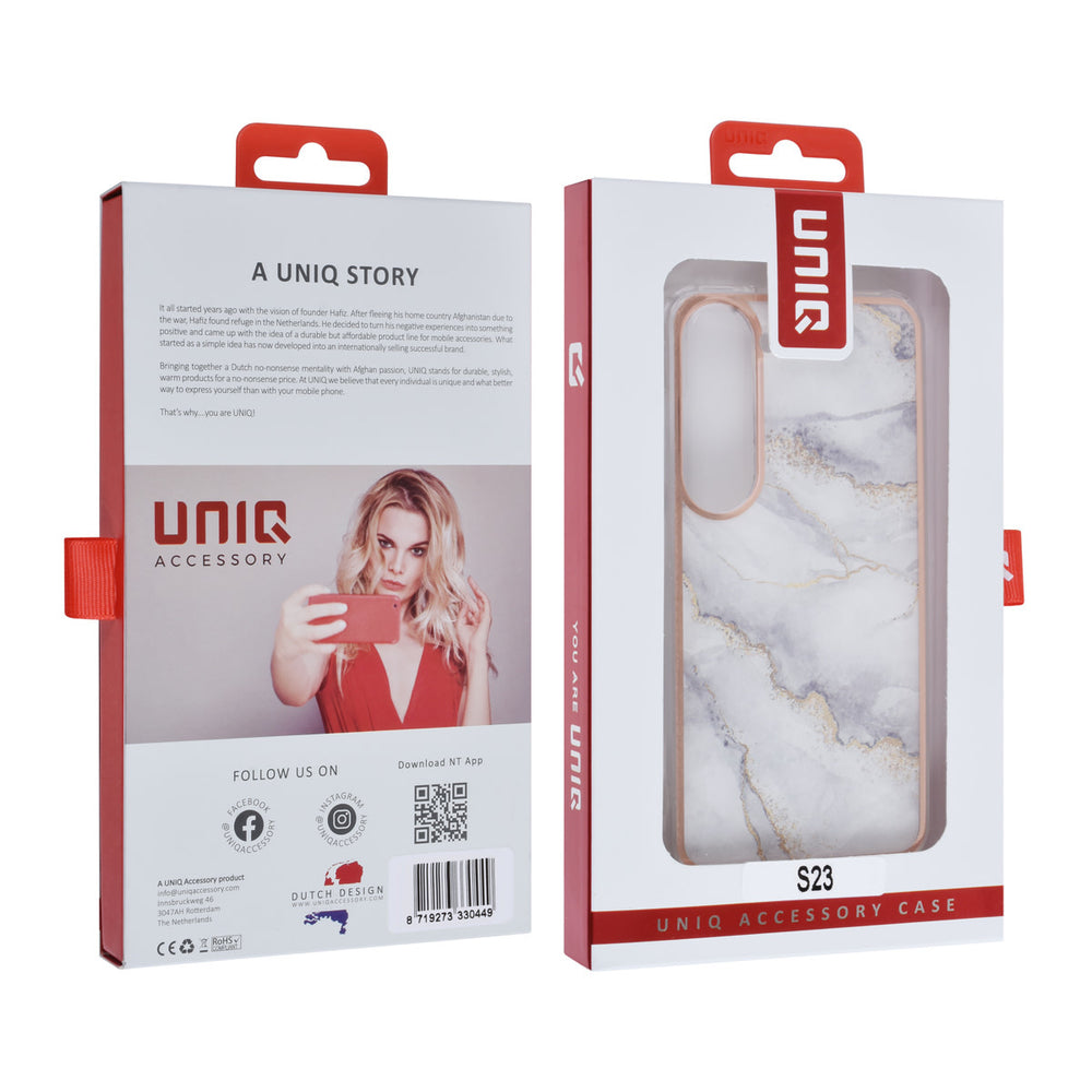 UNIQ Accessory Samsung Galaxy S23 TPU Backcover - Marble White-Hoesjes-Ilumina Benelux