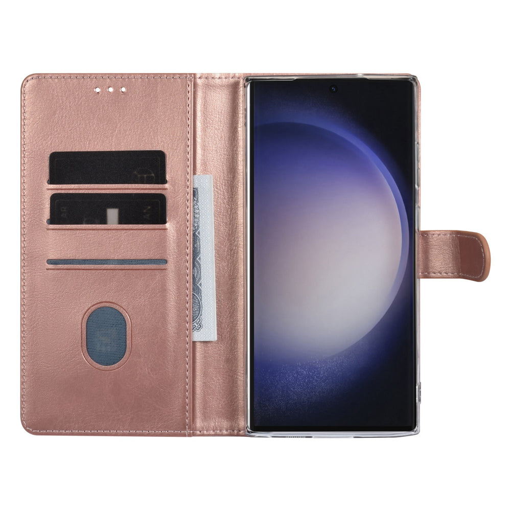 UNIQ Accessory Samsung Galaxy S23 Ultra Book Case hoesje - Pasjeshouder voor 3 pasjes - Hanger - Rose Gold-Hoesjes-Ilumina Benelux