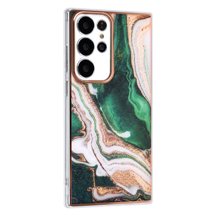 UNIQ Accessory Samsung Galaxy S23 Ultra TPU Backcover - Marble Green-Hoesjes-Ilumina Benelux