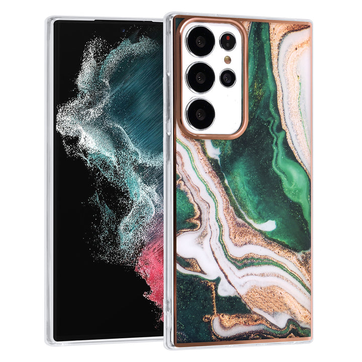 UNIQ Accessory Samsung Galaxy S23 Ultra TPU Backcover - Marble Green-Hoesjes-Ilumina Benelux