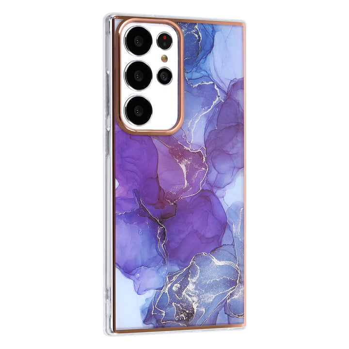 UNIQ Accessory Samsung Galaxy S23 Ultra TPU Backcover - Marble Purple-Hoesjes-Ilumina Benelux