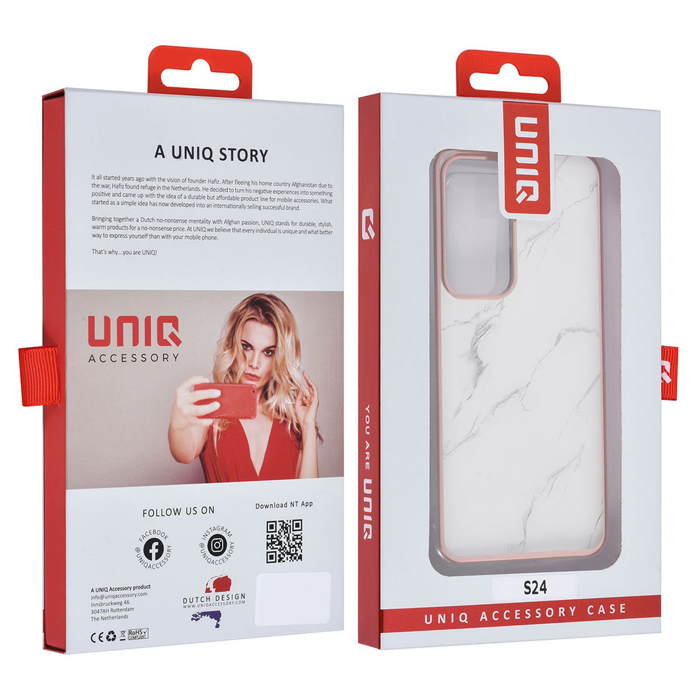 UNIQ Accessory Samsung Galaxy S24 Backcover hoesje Gold Line - Marble-Hoesjes-Ilumina Benelux