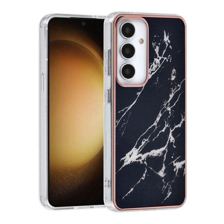 UNIQ Accessory Samsung Galaxy S24 Backcover hoesje Gold Line - Marble Black-Hoesjes-Ilumina Benelux