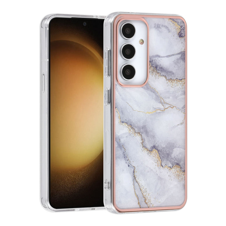 UNIQ Accessory Samsung Galaxy S24 Backcover hoesje Gold Line - Marble White-Hoesjes-Ilumina Benelux
