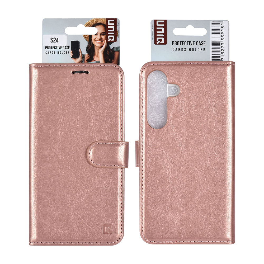 UNIQ Accessory Samsung Galaxy S24 Book Case hoesje 3 pasjeshouder - Rose Gold-Hoesjes-Ilumina Benelux