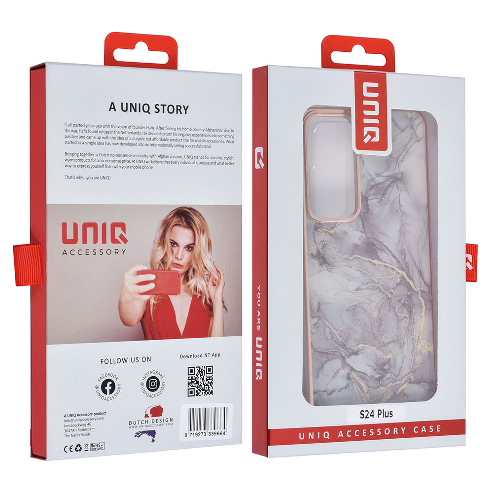 UNIQ Accessory Samsung Galaxy S24 Plus Back Cover hoesje - Marble Grey-Hoesjes-Ilumina Benelux